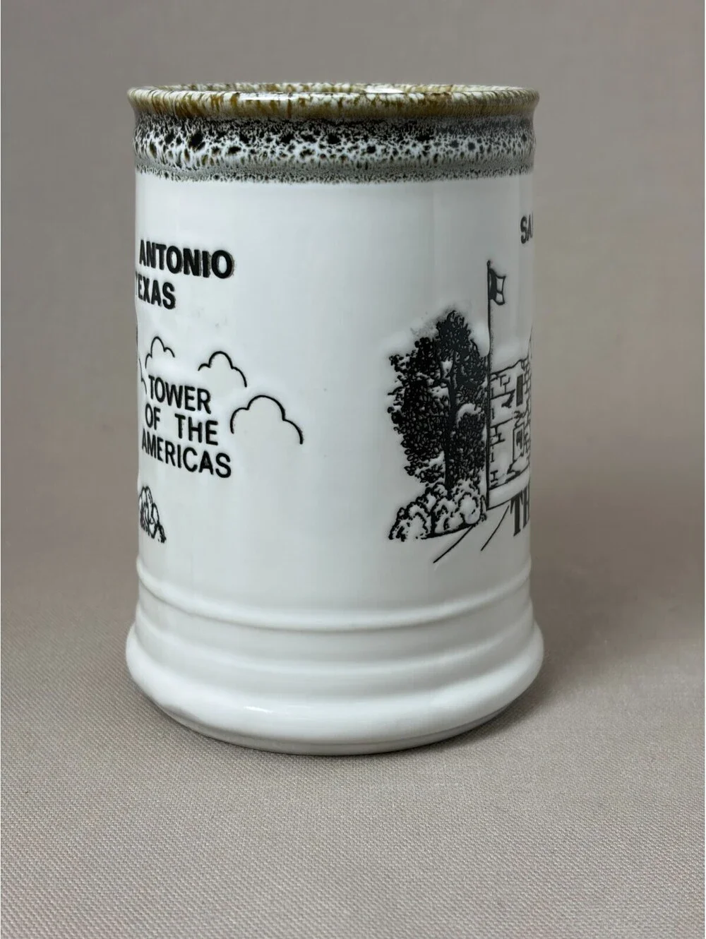Vintage San Antonio Texas Mug Stein The Alamo Tower of the Americas Japan 5 Inch